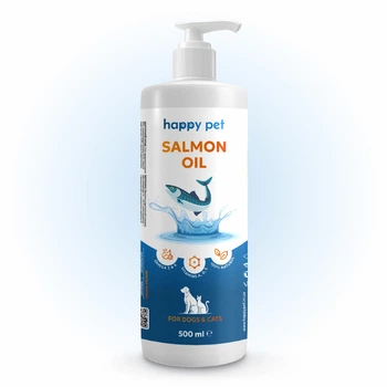 Масло лосося для здоровья кожи и блеска шерсти собак и кошек Happy Pet 500 мл