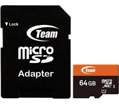 Карта памяти Team 64Gb class 10 microSDHC (adapter SD)