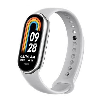Ремінець Prime для Xiaomi Mi Band 8 / 9, силіконовий, з металевим фіксатором, Grey