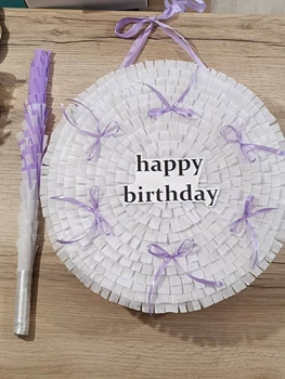 Піньятат З днем народженням (happy birthday) таблетка 38х38х10 +палиця