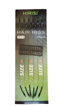 Готові карпові повідці HIRISI Hair Rigs, розмір №6 (6 штук) +стопор
