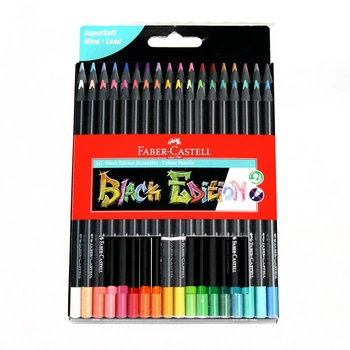 Олівці кольорові Faber-Castell 36 кольорів, чорне дерево, тригранні, картонна коробка