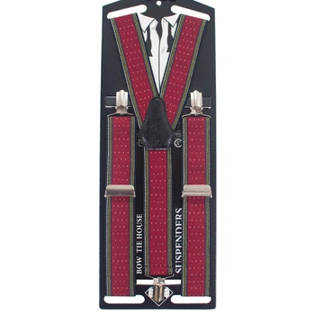 Подтяжки Bow Tie House галстучные красные в крапинку с ободком 06381