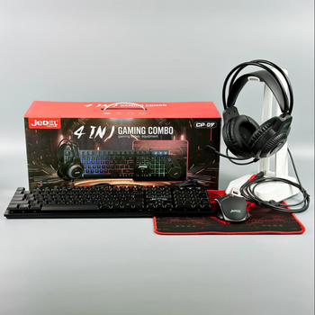 Игровой комплект Jedel CP-09 4в1(клавиатура + мышь + наушники + коврик) с подсветкой
