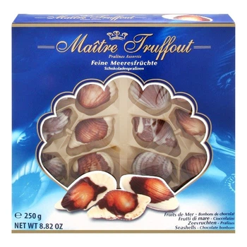 Шоколадные конфеты Maitre Truffout feine Meeresfruchte молочные ракушки 250 г (ШЦ-00001)
