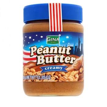 Арахисовая паста Gina Peanut Butter кремовая 350 г стеклянная банка (АП-00015)