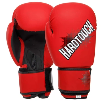 Перчатки боксерські PU на липучці HARD TOUCH (р-р 12oz, Червоно-чорний) (BO-4432_Червоно-чорний_12_унц)