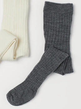 Колготки H&M 766952п сірий смужки вязка 50-56см