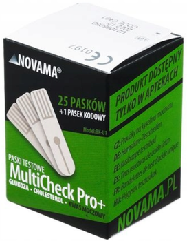 Paski testowe kwas moczowy Novama Multicheck Pro+ 25 szt (5901793643489)