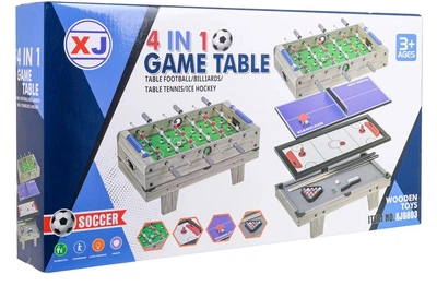 Stół do gier 4 w 1 Wersja stołowa Bilard Piłkarzyki Cymbergaj Ping Pong Szara ZGR.XJ6603 (5903864988635)