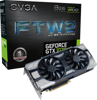 Видеокарта EVGA GeForce GTX 1070 FTW2 GAMING (08G-P4-6676-KR)