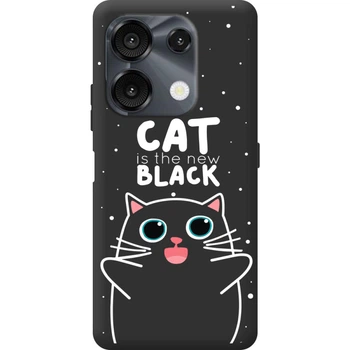 Силіконовий Чорний Чохол з Картинкою для Umidigi G9 Принт (Кіт, Cat) (67924-ysb114)