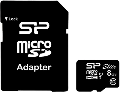 Карта памяти Silicon Power Elite microSDHC 8GB UHS-I U1 + SD-адаптер (SP008GBSTHBU1V10SP)