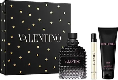 Zestaw męski Valentino Uomo Born in Roma Woda toaletowa 100 ml + Miniaturka Woda toaletowa 10 ml + Żel pod prysznic 75 ml (3614274683622)