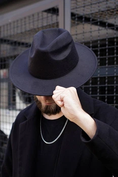 Мужская Шляпа Fedora Чёрная Without - (364891)