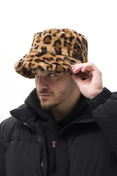 Чоловіча Шерстяна Утеплена Панамка Леопардовий Принт Without Malone Tiger Чорний (370697)