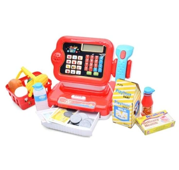 Детская игровая касса, продукты, деньги, сканер со светом и звуком, 3+