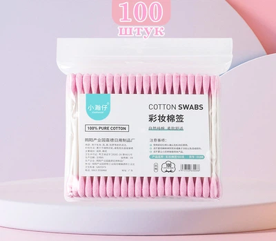 Ватні палички COTTON SWABS Rose 100% бавовна, гігієнічні та косметичні, 100 шт.