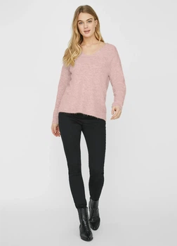 Пуловер женский Oversize c декольте Vero Moda Пыльна роза 18880 eur XS (на укр 42-46)
