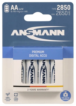 Аккумулятор Ansmann AA 4 X 2850 mAh NiMH 1.2V Premium (4013674352128)