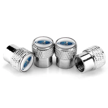 Набір захисних ковпачків SUNROZ Caps на ніпель Лада, Жигулі, ВАЗ Rif Metal Silver (Logo Blue/White fon), 4 шт (A-67840)