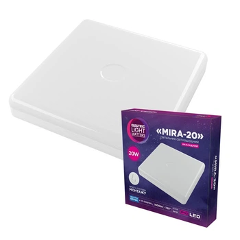 Светильник LED накладной ELM MIRA 20Вт 6500К IP40 квадратный (26-0078)