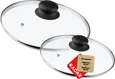Набір кришок Kadax скляних 20 см + 24 см (5903699436851)