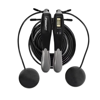 Скакалка с счетчиком TwinRope скоростная 2,8 м черный-серый w-9393