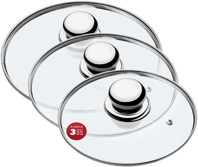 Zestaw pokrywek Kadax Vicenza szklanych 16 cm + 18 cm + 20 cm (5903699477267)
