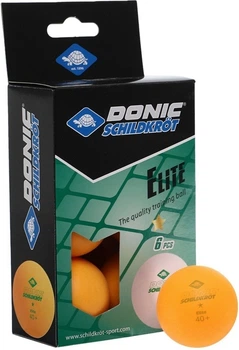 Набор мячей для настольного тенниса Donic ELITE 1* оранжевый (6 штук) 608518