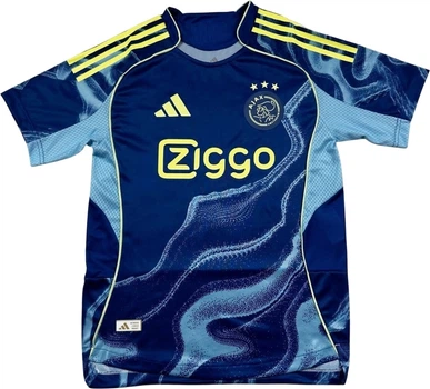 Футболка Аякс (Ajax) 2025-2026 выездная темно-сине-голубо-желтая M F0277