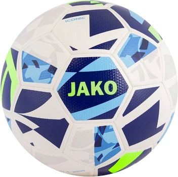 Футбольный мяч облегченный Jako ICONIC бело-сине-салатовый Размер 5 2373-660