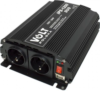 Перетворювач (інвертор) DC-AC Volt Polska IPS 1200 Duo 12/24V/230V 600/1200W (3IPS912249)