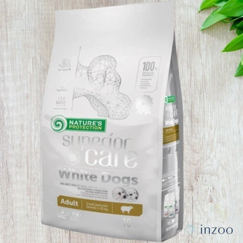 Сухий корм Nature's Protection White Dogs Adult Small для дрібних собак з білою шерстю з ягням, 10 кг
