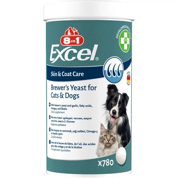 Витамины для собак и кошек 8in1 Excel Brewers Yeast пивные дрожжи с чесноком для шерсти 780 шт (MLZ11547)