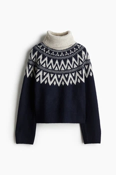 Жаккардовый свитер H&M 1251409001c45 XS комбинированный (100003880)