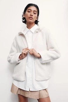 Куртка тедди H&M 1226824001c45 M молочная (100001921)