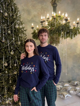 Парні комплекти Бруклін чоловіча та жіноча піжама Family look з начісом 2XL (F230PF23PLW21)
