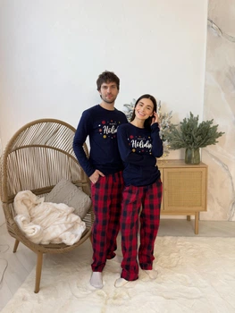 Парні комплекти Глен чоловіча та жіноча піжама Family look з начісом 2XL (F220PF22PLW21)