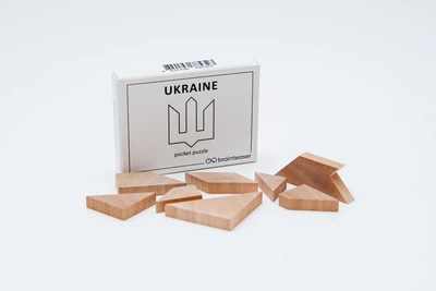 Дерев'яна головоломка UKRAINE pocket puzzle | Міні ЗАМОРОЧКА
