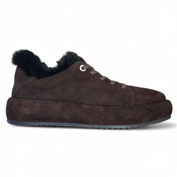 Кеди з хутром Casual brown (4040_39) коричнева замша