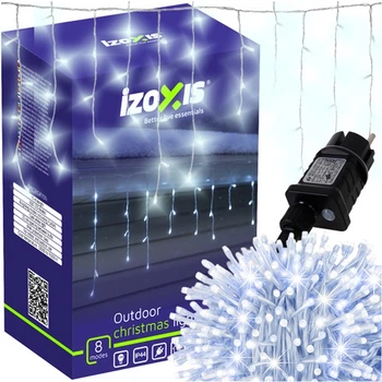 Різдвяна світлодіодна гірлянда бахрома Izoxis 26711 новорічна на 300 LED довжиною 15 м з холодним білим кольором IP44 з контролером