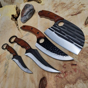 Набор ножей для кухни Сатори из 4 штук | Универсальные ножи и кухонный топорик
