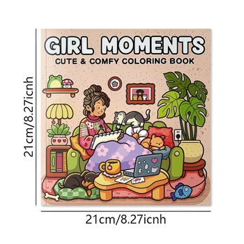 Розмальовка антистрес для дорослих та дітей Girl Moments альбом для релаксу і творчості з дівочими сюжетами арт-терапія для дівчат coloring book