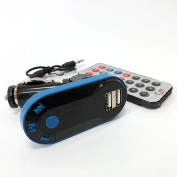 FM трансмиттер CM i9, Bluetooth, 2 USB порта, 2100 мА, синий