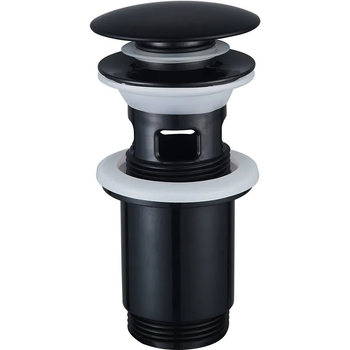Донний клапан для раковини Zerix BV-01 BLACK 1 1/4'' з переливом автоматичний СLICK-СLACK ( 16105 )
