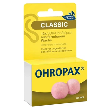 Восковые беруши для сна Ohropax 12 штук (SNR) 22 дБ
