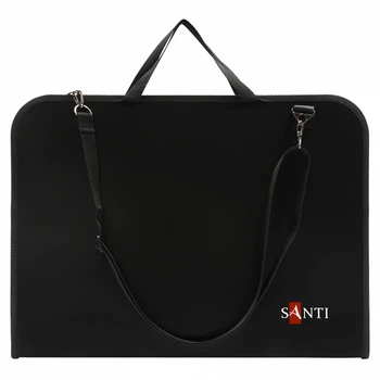 Папка-портфель Santi А3 з тканинними ручками, на блискавці, чорна