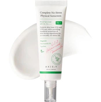 Солнцезащитный крем Axis-y Complete No-Stress Physical Sunscreen SPF50+ PA++++, 50 мл