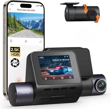Автомобильный видеорегистратор комплект Xiaomi 70mai Dash Cam A410 Global + задняя камера Rear Cam RC21 (управление со смартфона)